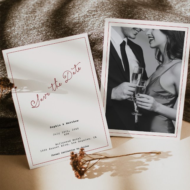 Convites Hotel Antigo Dinheiro Antigo Salve a Data (Vintage Hotel Old Money Save the Date Invitation)