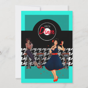 Convites Houndstooth verificou a safra dos anos 50