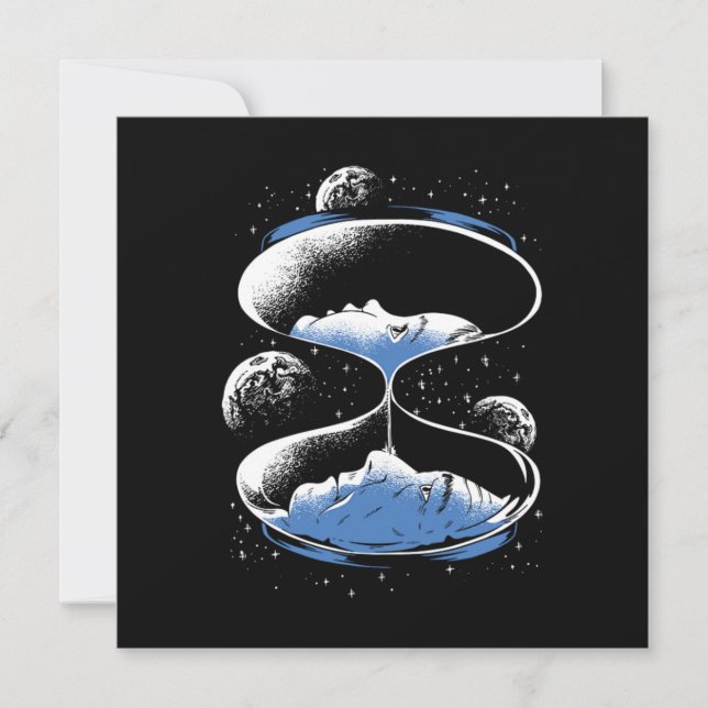 Convites Hourglass Time Traveler Science Fiction Future Gif (Frente)