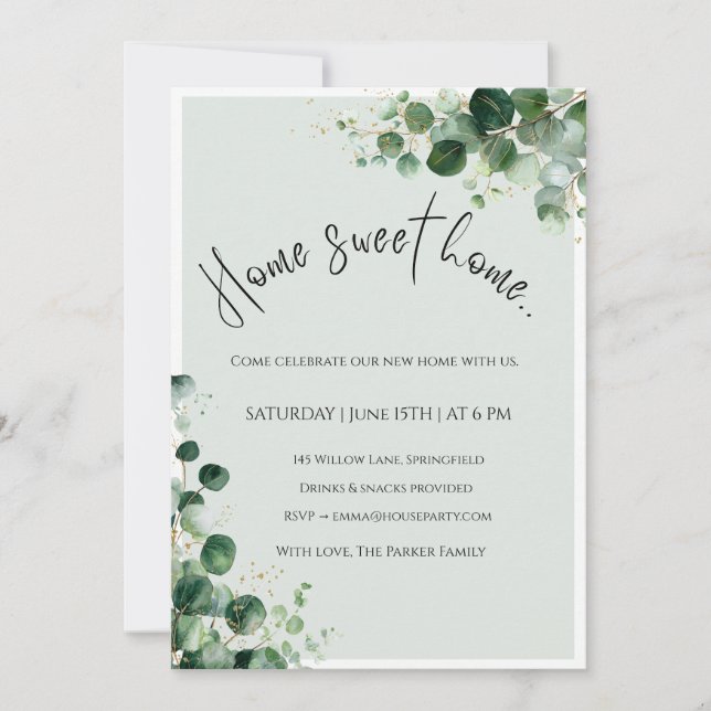 Convites Housewarming Invitation – Home Sweet Home (Frente)
