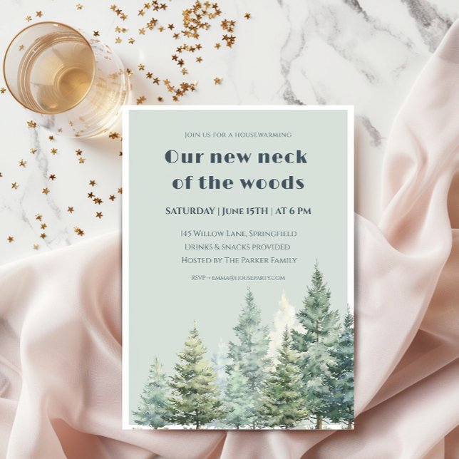 Convites Housewarming Invitation Our New Neck of the Woods (Criador carregado)