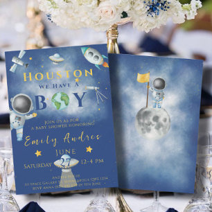 Convites Houston Temos Um Astronauta Do Espaço chá de frald