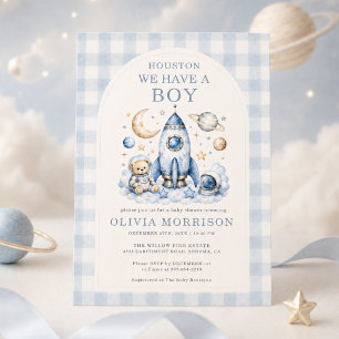 Convites Houston Temos um Menino Chuvinha de Bebê Espacial