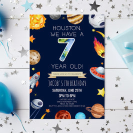 Convites Houston Temos Uma Festa de aniversário 7 De 7 Anos