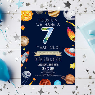 Convites Houston Temos Uma Festa de aniversário 7 De 7 Anos