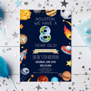 Convites Houston Temos Uma Festa De Aniversário De 8 Anos