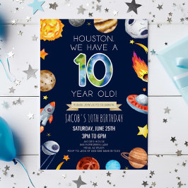 Convites Houston We Have A 10 Year Old 10th Birthday Party