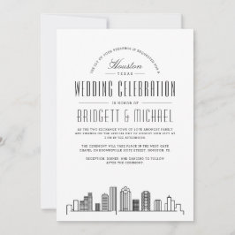 Convites Houston Wedding | Skyline Moderno Deco