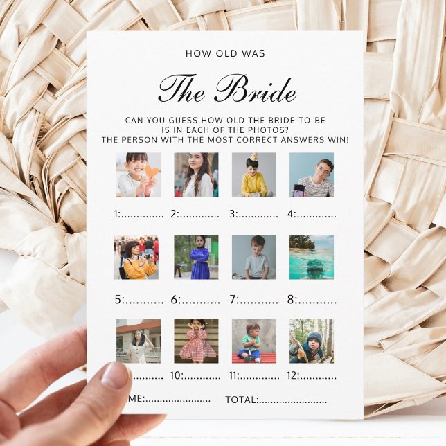 Convites How Old Was The Bride Wedding Bridal Shower Game (Criador carregado)
