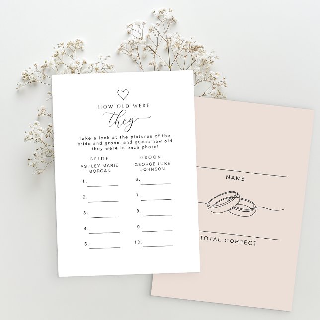 Convites How Old Were They Printable Game Card (Digital download available - Shower game card)