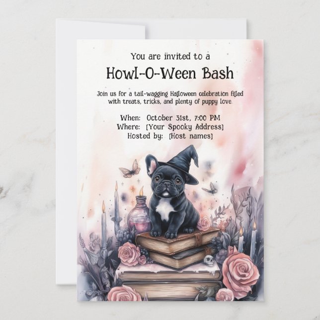 Convites 👻 🐶 Howl-O-Ween Bash (Frente)