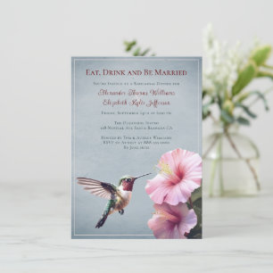 Convites Hummingbird e Hibiscus   Janto de ensaio azul