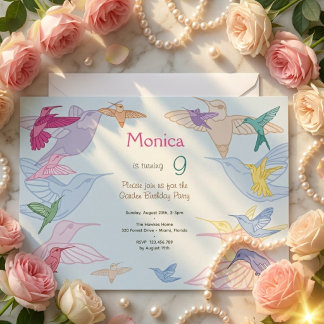 Convites Hummingbirds birthday party