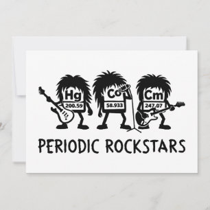 Convites Humor de Química de Rockstars Periódicos