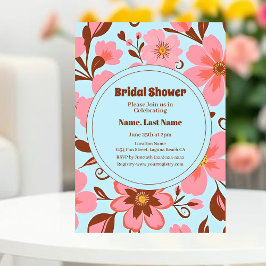 Convites Humor Floral Cor-de-Rosa - Flores Voltantes Pastel