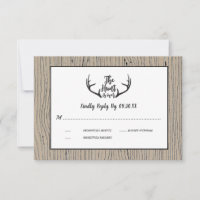 "Hunt está acabado" Rustic Antler Barnwood Casamen