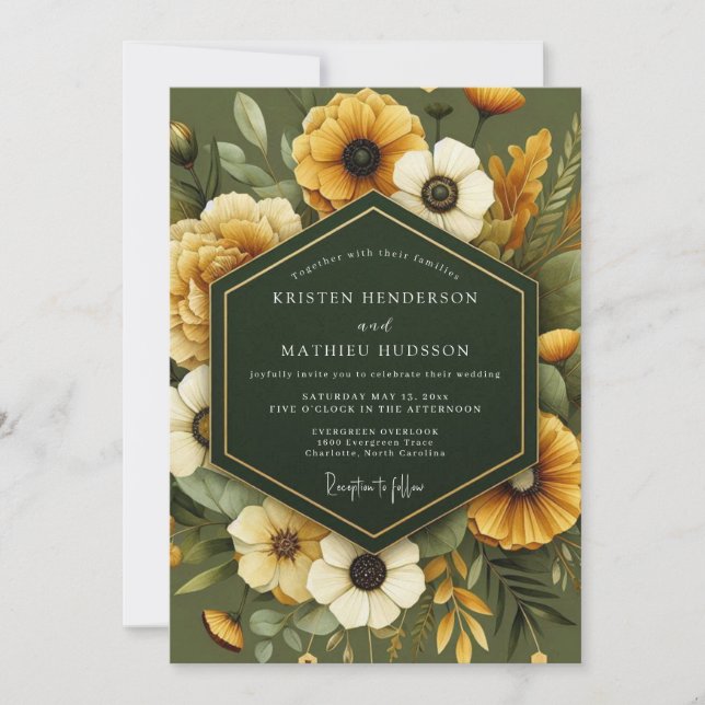 Convites Hunter Ochre Harvest Wedding (Frente)