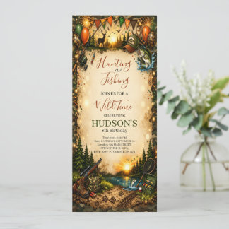 Convites Hunting and Fishing Camo Boy birthday Invitation