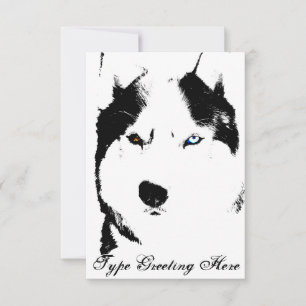 Convites Husky Personalizados Cartão de Husky Sibe