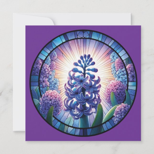 Convites Hyacinth Stainth Glass Art (Frente)