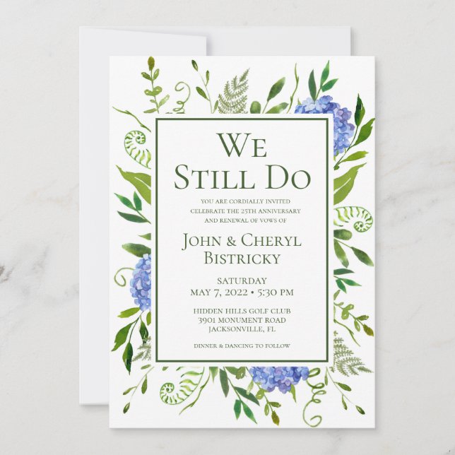 Convites Hydrangas Azuis Ainda Fazemos (Frente)