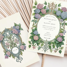 Convites Hydrangea Art Nouveau Wedding