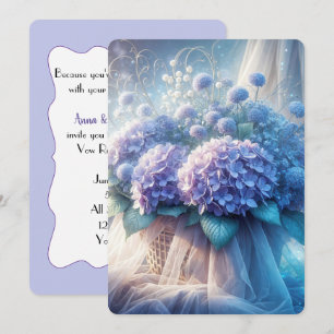 Convites Hydrangea Basket Para Renovação De Vow De Casament