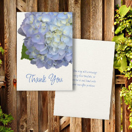 Convites Hydrangea Blue Flower Obrigado Mensagem