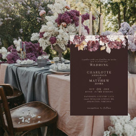 Convites Hydrangea Burgundy Sem Casamento de Pais