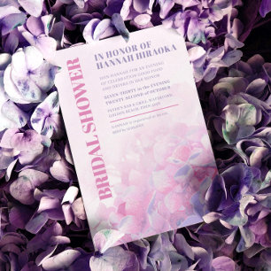 Convites Hydrangea chá de panela púrpura cor-de-rosa