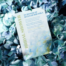 Convites Hydrangea chá de panela verde azul floral