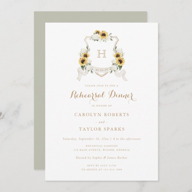 Convites Hydrangea Crest Janta Casamento (Frente/Verso)