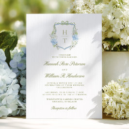 Convites Hydrangea Crest Wedding Invitation