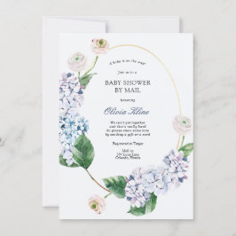 Convites Hydrangea Dourada Frame Chá de fraldas por Email