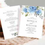 Convites Hydrangea Floral, Azul Elegante, Todos Em Um<br><div class="desc">Para mais personalização,  clique no link "personalizar mais" e use nossa ferramenta design para modificar esse modelo. Se precisar de ajuda ou itens correspondentes,  entre em contato comigo.</div>