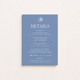 Convites HYDRANGEA Floral Blue Wedding Details Card