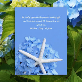 Convites Hydrangea Flowers Starfish Casamento Obrigado Cart