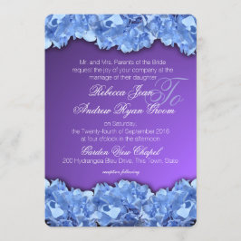 Convites Hydrangeas azuis e Lavanda Roxo