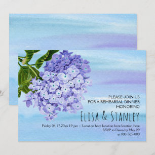 Convites Hydrangeas azuis que wedding o jantar de ensaio
