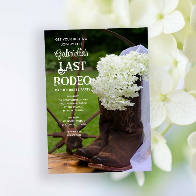 Convites Hydrangeas e inicializações Última Festa de soltei (Criador carregado)