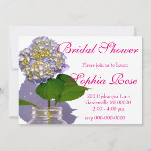 Convites hydrangeas & frasco de pedreiro