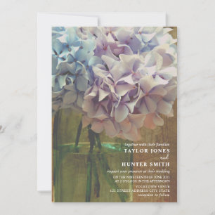 Convites Hydrangeas Mason Jar Wedding