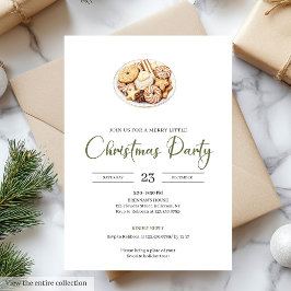 Convites Hygge Style Olive Green Minimalist Christmas Party