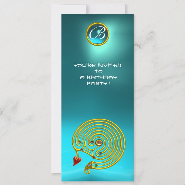 Convites HYPER LABYRINTH, aquamarina azul-claro (Frente)