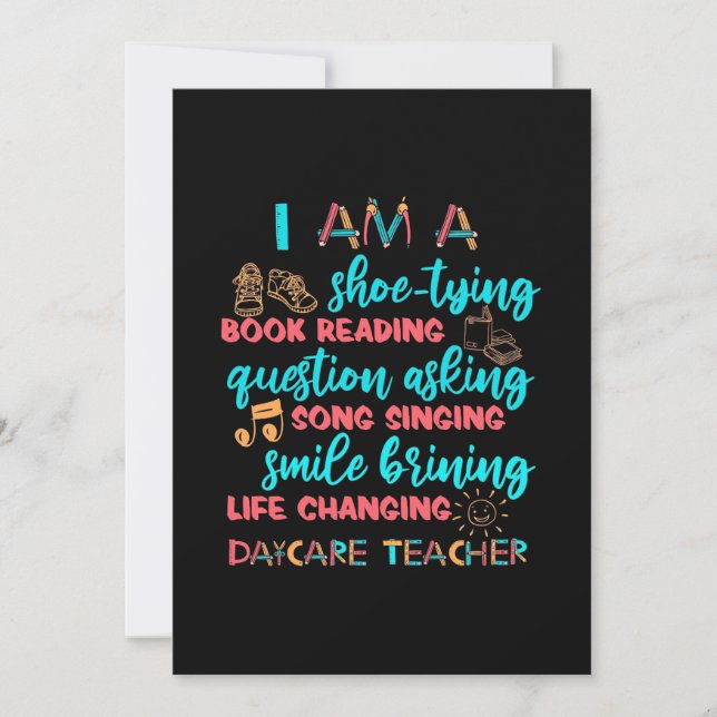 Convites I Am A Daycare Teacher (Frente)