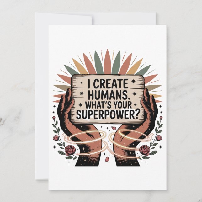 Convites I Create Humans. What’s Your Superpower (Frente)