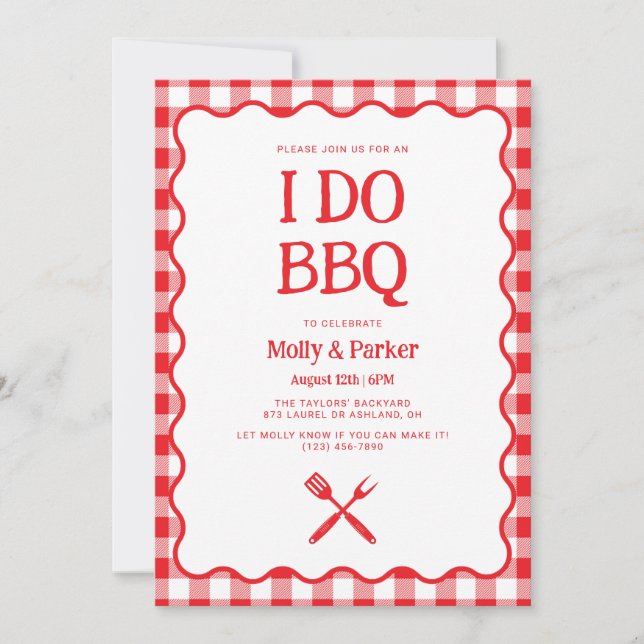 Convites I Do BBQ Wedding Barbecue Invitation (Frente)