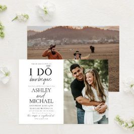 Convites I Do CHURRASCO Black White 2 Photo Simple Script C