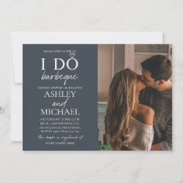 Convites I Do CHURRASCO Dusty Blue 2 Foto Simples Chá Scrip