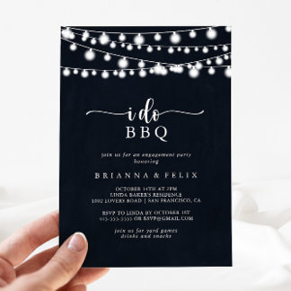 Convites I Do CHURRASCO Rustic String Lights Festa de noiva